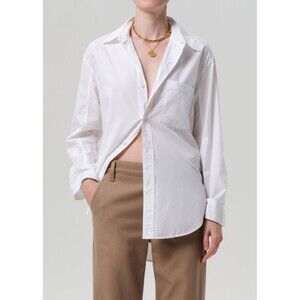 Citizens Of Humanity Kayla Shirt Tunic Top Buttondown Long Sleeve White S 283497